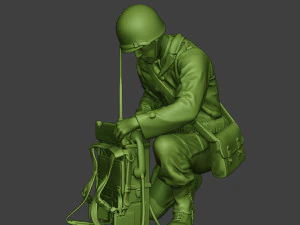 american engineer soldier ww2 crouch3 a9 3D Print Model