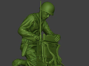 american engineer soldier ww2 crouch3 a9 3D Print Model