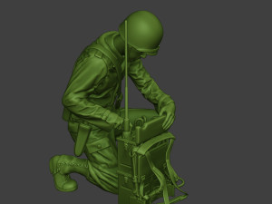 american engineer soldier ww2 crouch3 a9 3D 打印模型