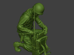 american engineer soldier ww2 crouch3 a9 3D Print Model