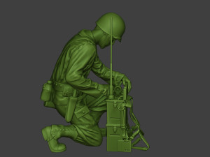 american engineer soldier ww2 crouch3 a9 3D 打印模型