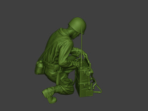 american engineer soldier ww2 crouch3 a9 3D 打印模型
