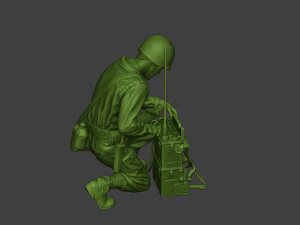 american engineer soldier ww2 crouch3 a9 3D Print Model
