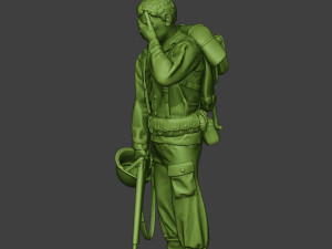 american soldier ww2 crying a11 3Dプリントモデル