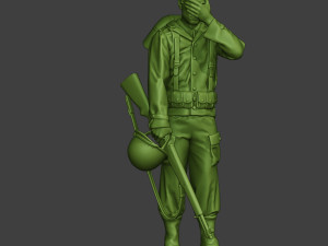 american soldier ww2 crying a11 3Dプリントモデル