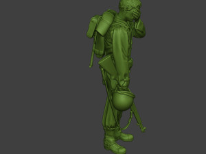 american soldier ww2 crying a11 3Dプリントモデル