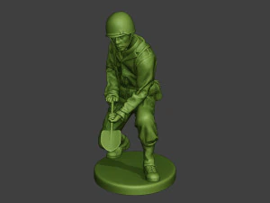 american soldier ww2 digging a11 3D Print Model