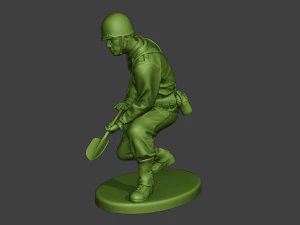 american soldier ww2 digging a11 3D Print Model