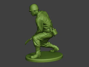 american soldier ww2 digging a11 3D Print Model