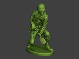 american soldier ww2 digging a11 3D 프린트 모델
