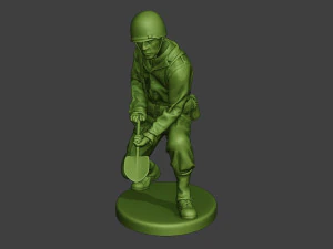 american soldier ww2 digging a11 3D Print Model