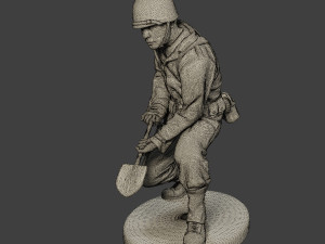 american soldier ww2 digging a11 3D 프린트 모델