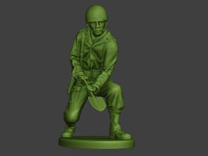 american soldier ww2 digging a11 3D Print Model