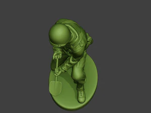 american soldier ww2 digging a11 3D Print Model