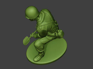 american soldier ww2 digging a11 3D Print Model