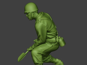 american soldier ww2 digging a11 3D 프린트 모델
