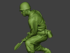 american soldier ww2 digging a11 3D Print Model