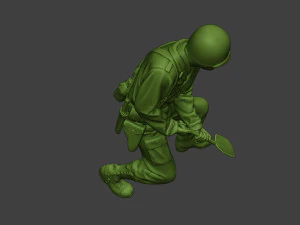 american soldier ww2 digging a11 3D Print Model
