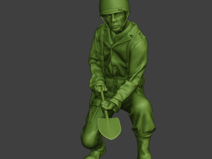 american soldier ww2 digging a11 3D 프린트 모델