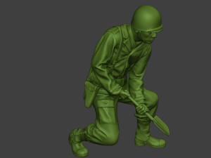 american soldier ww2 digging a11 3D 프린트 모델