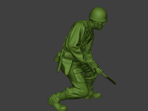 american soldier ww2 digging a11 3D Print Model