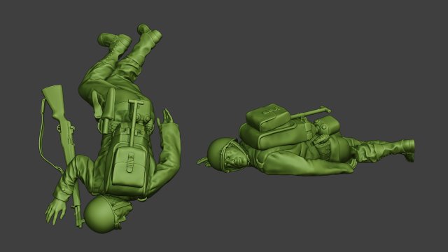 american soldier ww2 killed2 a11 3D Принт Модель .c4d .max .obj .3ds .fbx .stl .blend 