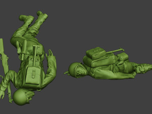 american soldier ww2 killed2 a11 3D Print Model