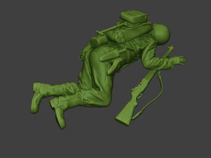 american soldier ww2 killed2 a11 3D Print Model