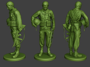 american soldier ww2 praying a11 3D Print Model