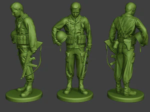 amerikanischer Soldat ww2 betend a11 3D Druckmodell