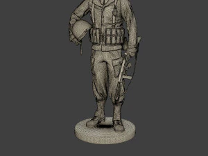 american soldier ww2 praying a11 3D Print Model