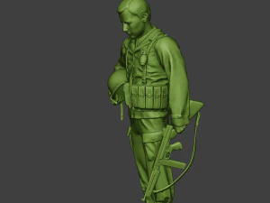 american soldier ww2 praying a11 3D Print Model