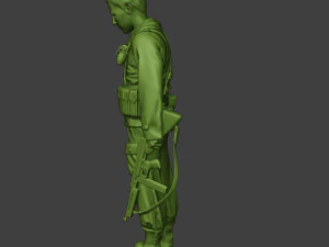 american soldier ww2 praying a11 3D Print Model