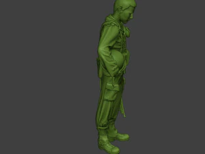 american soldier ww2 praying a11 3D Print Model