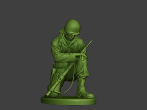 american soldier ww2 praying crouched a11 Model Cetak 3D