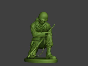 american soldier ww2 praying crouched a11 3D Print Model