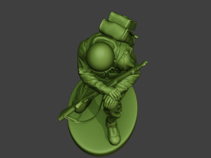 american soldier ww2 praying crouched a11 Model Cetak 3D