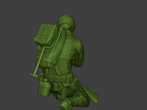 american soldier ww2 praying crouched a11 Model Cetak 3D