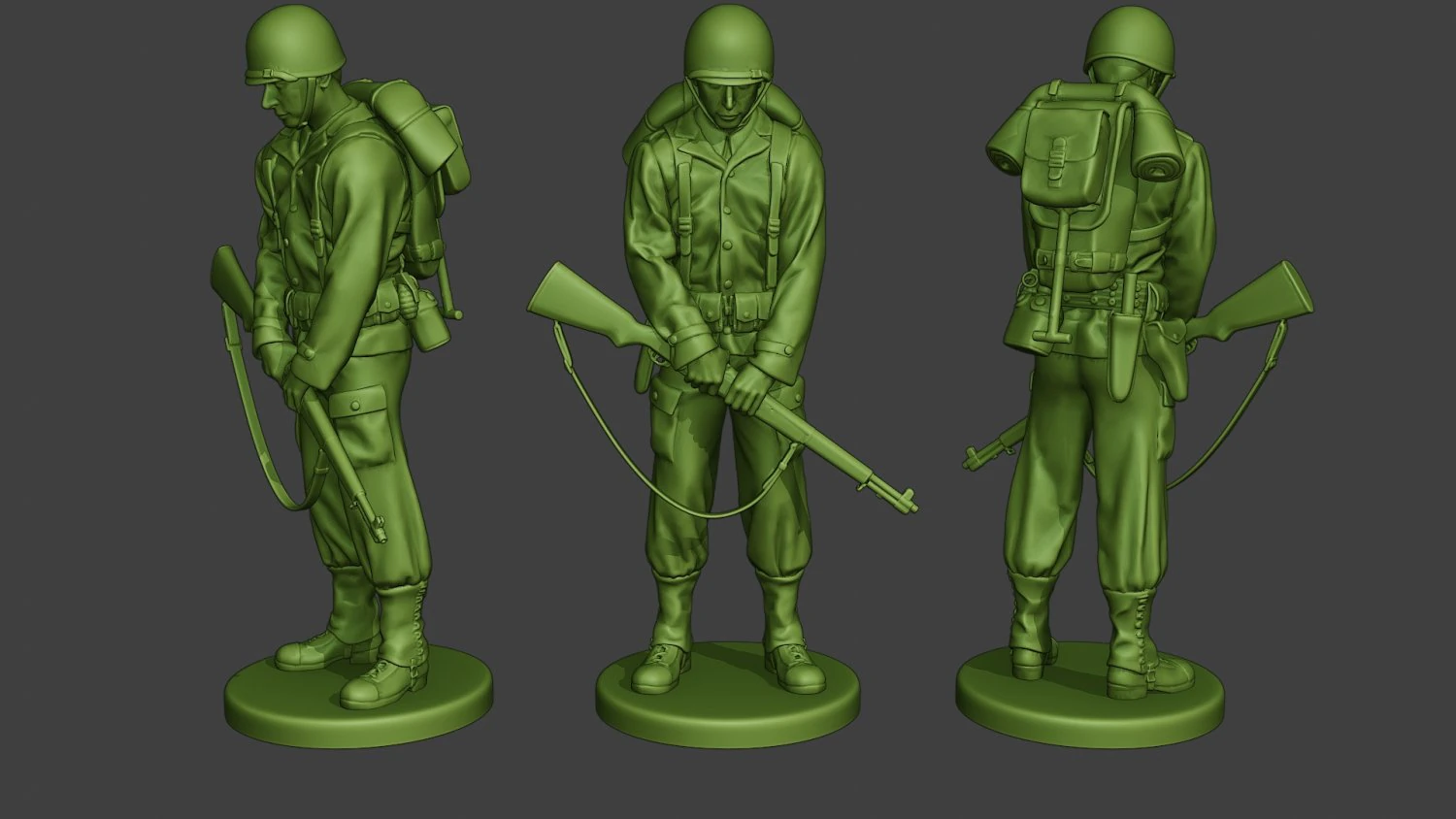 american soldier ww2 praying2 a11 3D Print Model .c4d .max .obj .3ds .fbx .stl .blend 