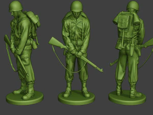 amerikanischer Soldat 2. Weltkrieg, der betet2 a11 3D Druckmodell
