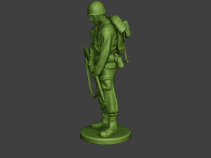 american soldier ww2 praying2 a11 3D 프린트 모델