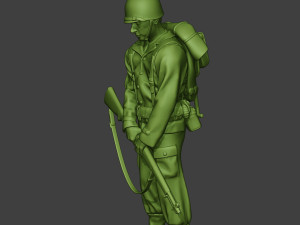 american soldier ww2 praying2 a11 3D 프린트 모델