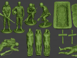 amerikanische soldaten ww2 a11 pack 1 3D Druckmodell