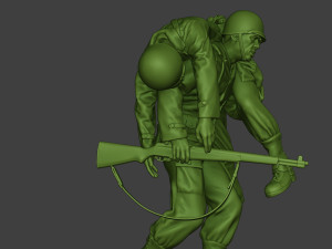 american soldier ww2 carring wounded a10 3D Принт Модель