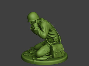 american soldiers ww2 m2 mortar a10 3D Baskı Modeli