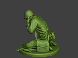 american soldiers ww2 m2 mortar a10 3D Baskı Modeli