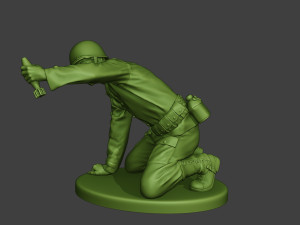 american soldiers ww2 m2 mortar a10 3D Baskı Modeli
