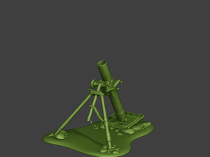 american soldiers ww2 m2 mortar a10 3D Baskı Modeli