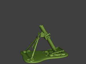american soldiers ww2 m2 mortar a10 3D Baskı Modeli