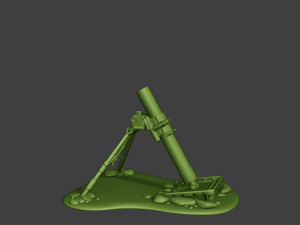 american soldiers ww2 m2 mortar a10 3D Baskı Modeli